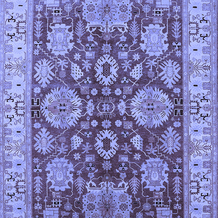Machine Washable Oriental Blue Industrial Rug, wshurb2971blu