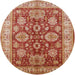 Round Machine Washable Industrial Modern Brown Sand Brown Rug, wshurb2971