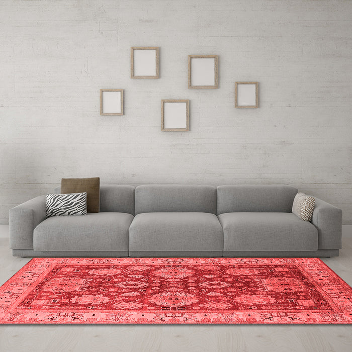 Industrial Red Washable Rugs