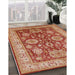 Mid-Century Modern Brown Sand Brown Oriental Rug in Family Room, urb2971