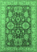 Machine Washable Oriental Emerald Green Industrial Area Rugs, wshurb2971emgrn