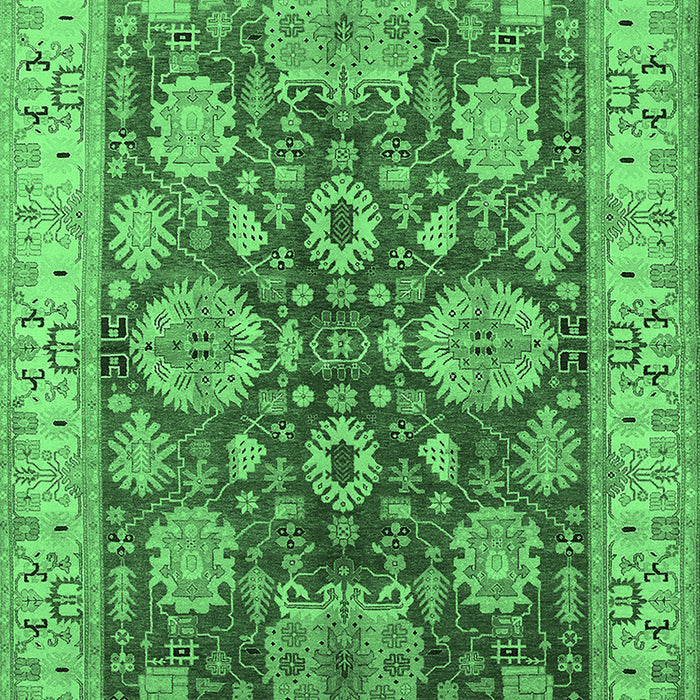 Machine Washable Oriental Emerald Green Industrial Area Rugs, wshurb2971emgrn