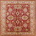 Square Mid-Century Modern Brown Sand Brown Oriental Rug, urb2971