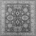 Square Machine Washable Oriental Gray Industrial Rug, wshurb2971gry