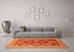 Machine Washable Oriental Orange Industrial Area Rugs in a Living Room, wshurb2971org