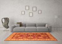 Machine Washable Oriental Orange Industrial Rug, wshurb2971org