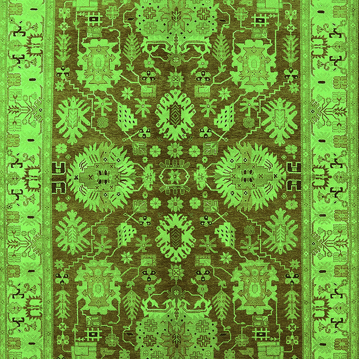 Machine Washable Oriental Green Industrial Area Rugs, wshurb2971grn