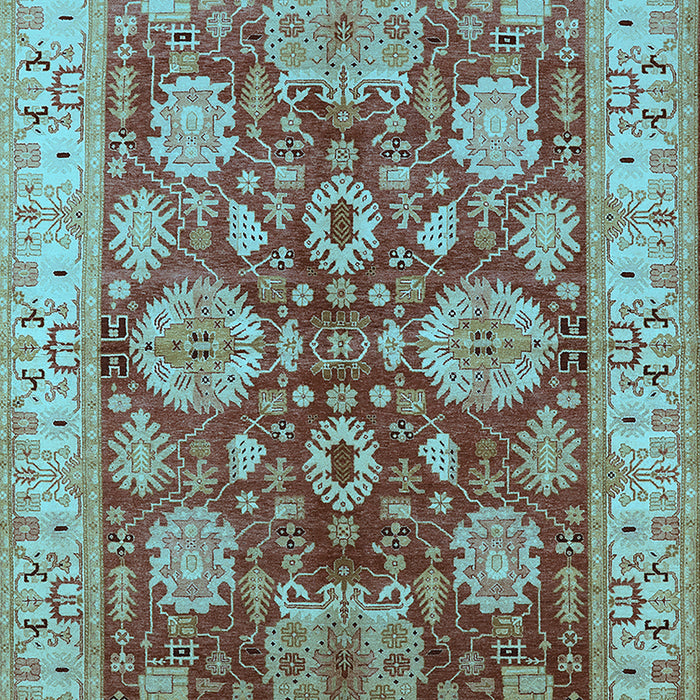 Machine Washable Oriental Light Blue Industrial Rug, wshurb2971lblu