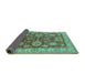 Sideview of Oriental Turquoise Industrial Rug, urb2971turq