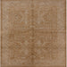 Square Mid-Century Modern Light Brown Oriental Rug, urb2972