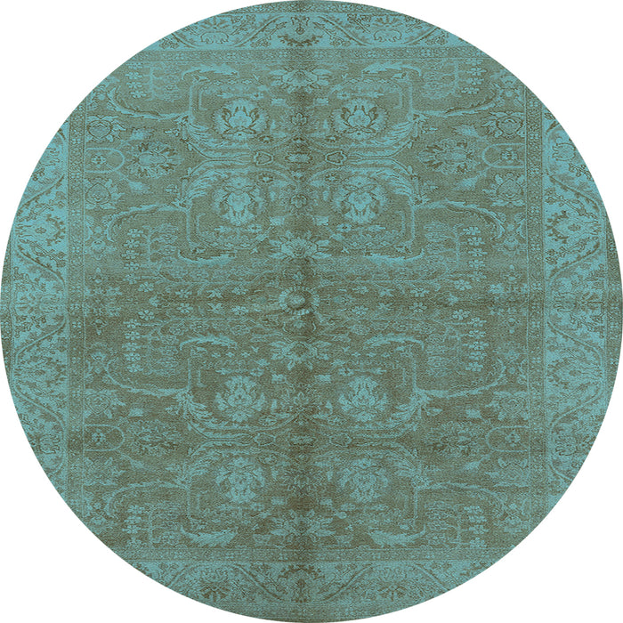 Round Oriental Light Blue Industrial Rug, urb2972lblu