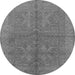 Round Oriental Gray Industrial Rug, urb2972gry