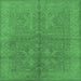 Square Oriental Emerald Green Industrial Rug, urb2972emgrn