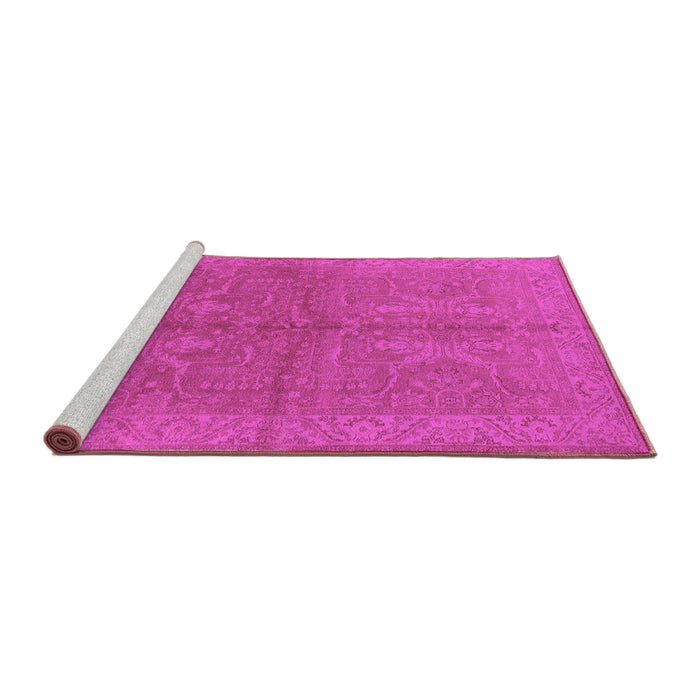 Sideview of Machine Washable Oriental Pink Industrial Rug, wshurb2972pnk