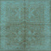 Square Oriental Light Blue Industrial Rug, urb2972lblu