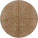 Round Machine Washable Industrial Modern Light Brown Rug, wshurb2972