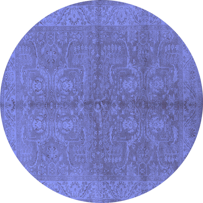 Round Oriental Blue Industrial Rug, urb2972blu