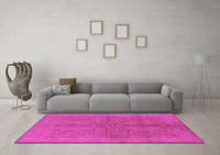 Machine Washable Oriental Pink Industrial Rug, wshurb2972pnk