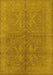 Machine Washable Oriental Yellow Industrial Rug, wshurb2972yw