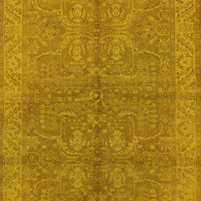 Machine Washable Oriental Yellow Industrial Rug, wshurb2972yw