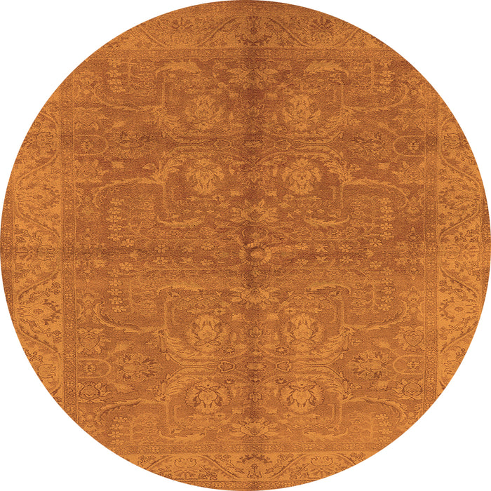 Round Oriental Orange Industrial Rug, urb2972org