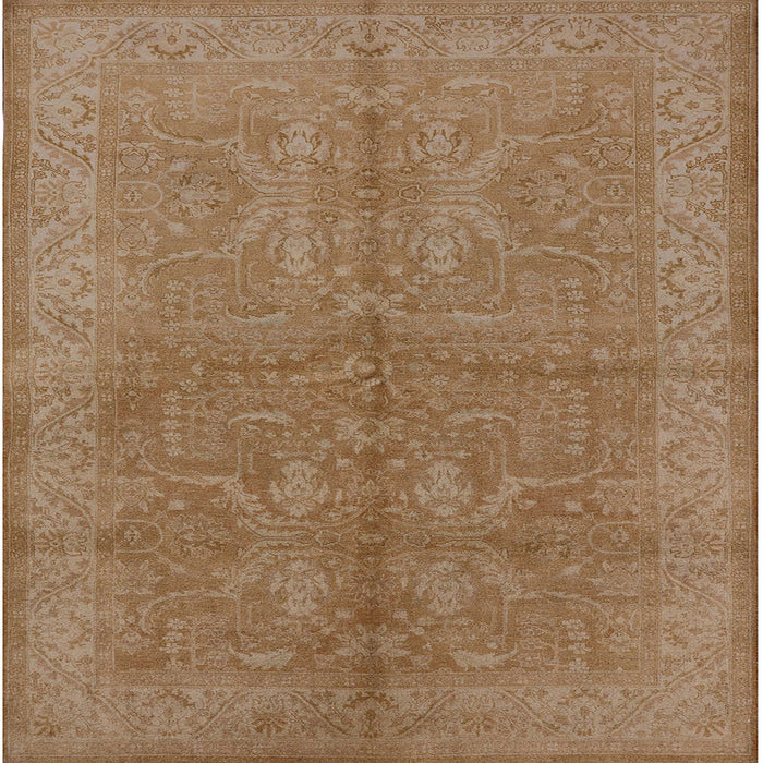 Square Machine Washable Industrial Modern Light Brown Rug, wshurb2972