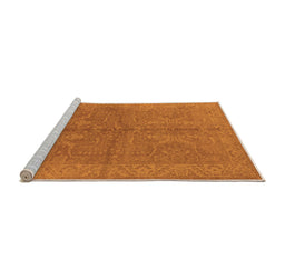 Sideview of Machine Washable Oriental Orange Industrial Area Rugs, wshurb2972org