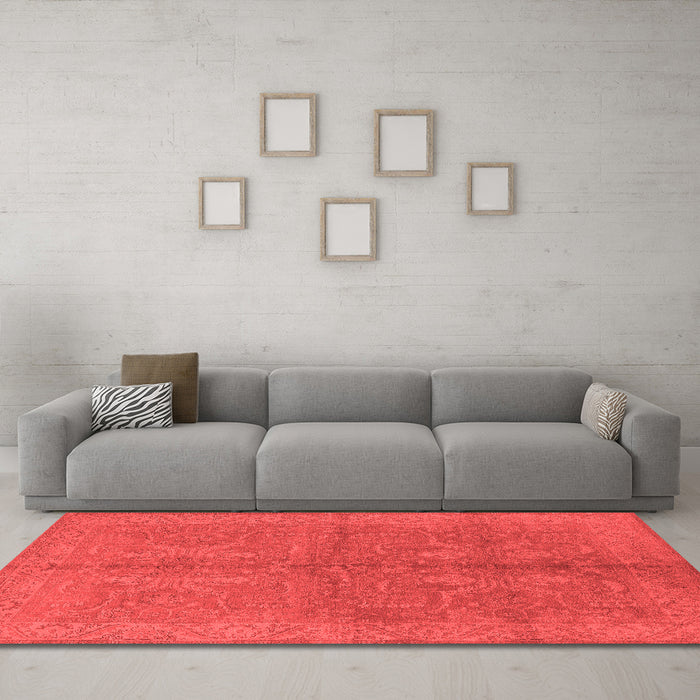 Industrial Red Washable Rugs