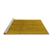 Sideview of Machine Washable Oriental Yellow Industrial Rug, wshurb2972yw