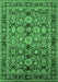 Machine Washable Oriental Emerald Green Industrial Area Rugs, wshurb2973emgrn