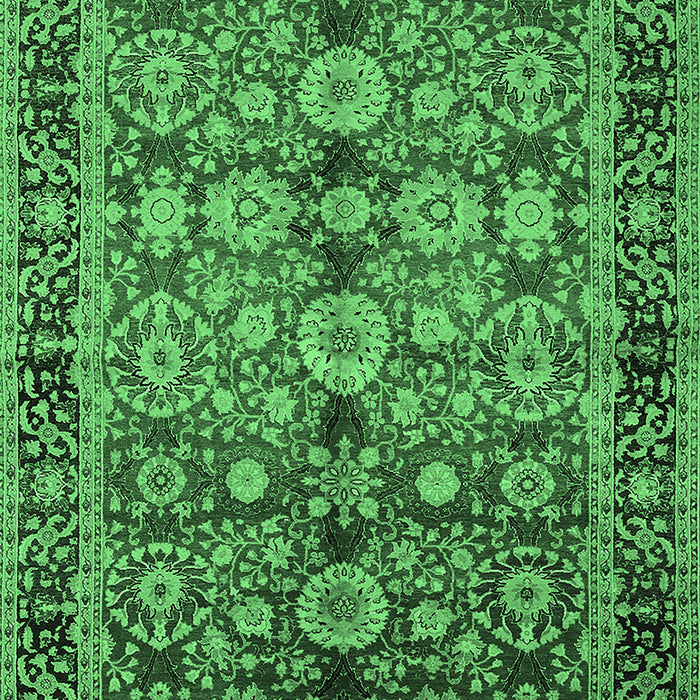 Machine Washable Oriental Emerald Green Industrial Area Rugs, wshurb2973emgrn