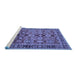 Sideview of Machine Washable Oriental Blue Industrial Rug, wshurb2973blu