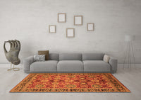 Machine Washable Oriental Orange Industrial Rug, wshurb2973org