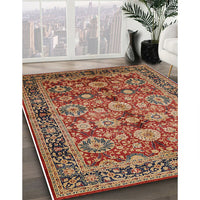 Mid-Century Modern Brown Sand Brown Oriental Rug, urb2973