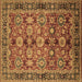 Square Machine Washable Oriental Brown Industrial Rug, wshurb2973brn