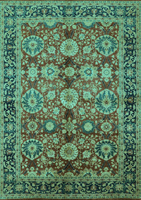 Oriental Turquoise Industrial Rug, urb2973turq