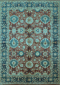 Oriental Light Blue Industrial Rug, urb2973lblu