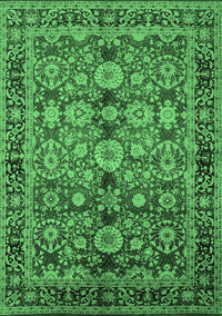 Oriental Emerald Green Industrial Rug, urb2973emgrn