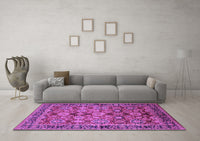 Machine Washable Oriental Purple Industrial Rug, wshurb2973pur