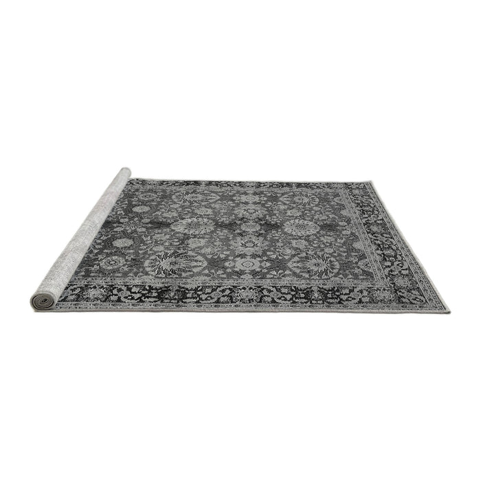 Sideview of Machine Washable Oriental Gray Industrial Rug, wshurb2973gry