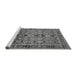 Sideview of Machine Washable Oriental Gray Industrial Rug, wshurb2973gry