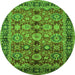 Round Oriental Green Industrial Rug, urb2973grn