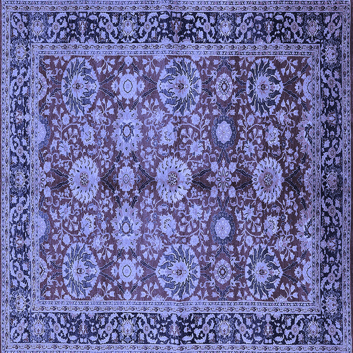 Square Machine Washable Oriental Blue Industrial Rug, wshurb2973blu