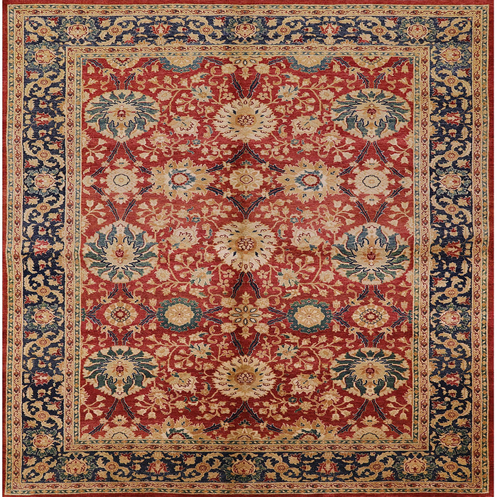 Square Mid-Century Modern Brown Sand Brown Oriental Rug, urb2973