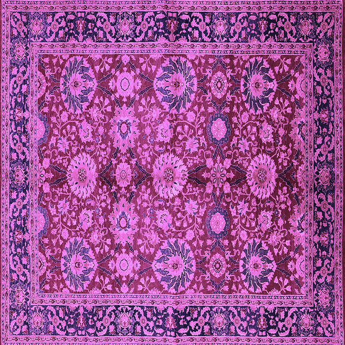 Square Machine Washable Oriental Purple Industrial Area Rugs, wshurb2973pur