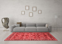 Machine Washable Oriental Red Industrial Rug, wshurb2973red