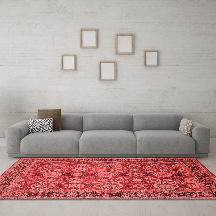 Industrial Red Washable Rugs