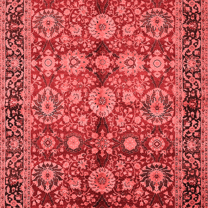 Machine Washable Oriental Red Industrial Rug, wshurb2973red