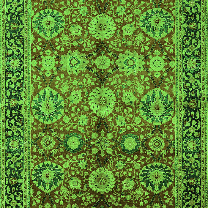 Machine Washable Oriental Green Industrial Area Rugs, wshurb2973grn