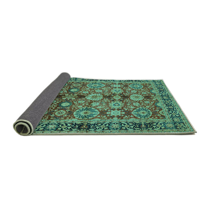Sideview of Oriental Turquoise Industrial Rug, urb2973turq